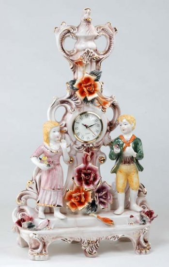 Capodimonte Reproduction Figural Clock