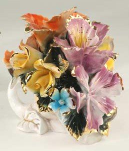 Capodimonte Reproduction Floral Basket