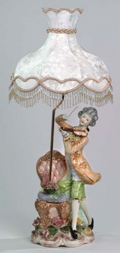 Capodimonte Reproduction Man w/ Violin Lamp