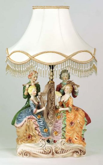 Capodimonte Reproduction Woman Figural Lamp