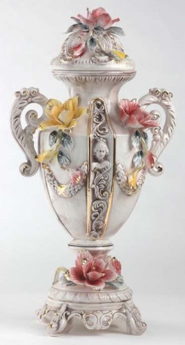 Capodimonte Reproduction Vase w/ Lid
