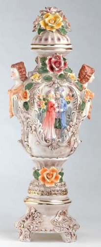 Capodimonte Reproduction Vase w/ Lid