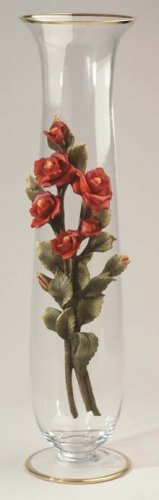 Cevik Vase w/ Rose Flowers (Crystal)