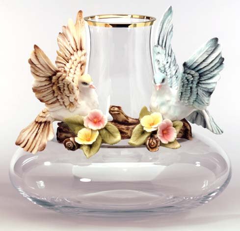 Cevik Vase w/ Birds (Crystal)