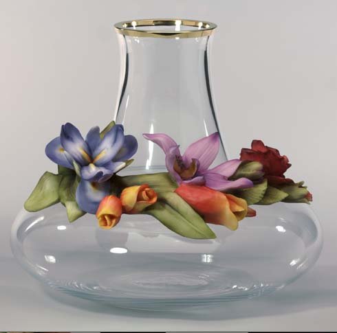 Cevik Vase w/ Flowers (Crystal)