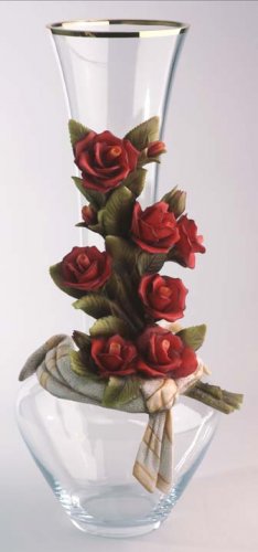 Cevik Vase w/ Rose Flowers