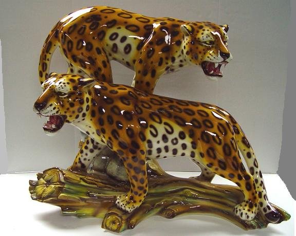 Capodimonte Leopards on a Log