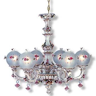 Capodimonte 6 Arm Globe Chandelier