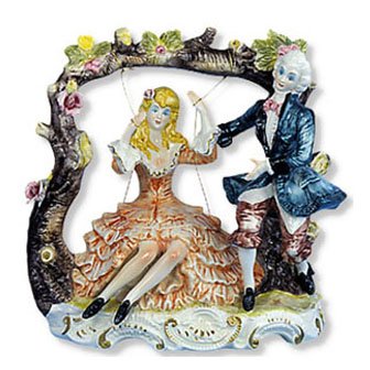 Capodimonte Couple on Swing