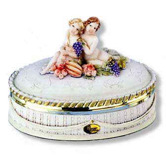 "Berger" Cherub Oval Box- Large