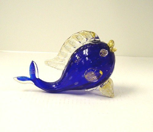 Italian Murano Blue Fish