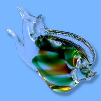 Italian Murano Yellow Tropical Fish