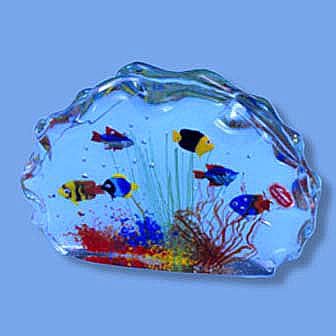 Murano Aquarium w/ Six Fish
