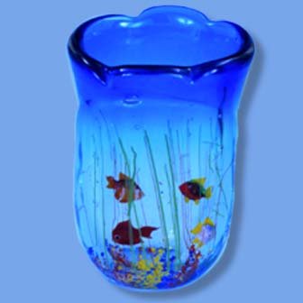 Vase Aquarium w/Four Fish