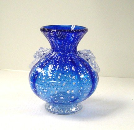 Italian Murano Blue/White Vase