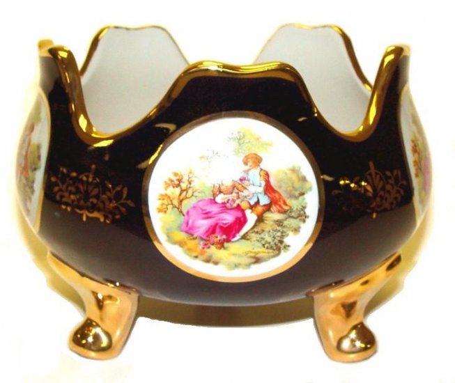 Limoge Reproduction Blue Bowl