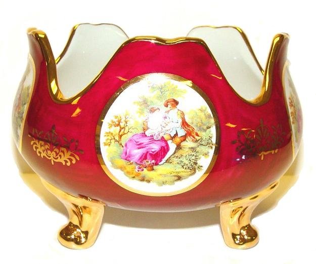Limoge Reproduction Red Bowl