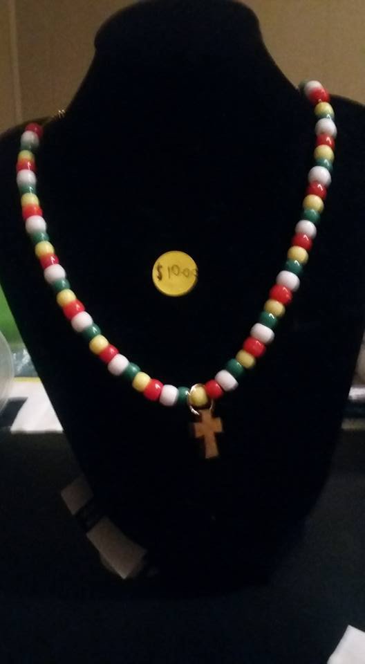 beaded cross necklace