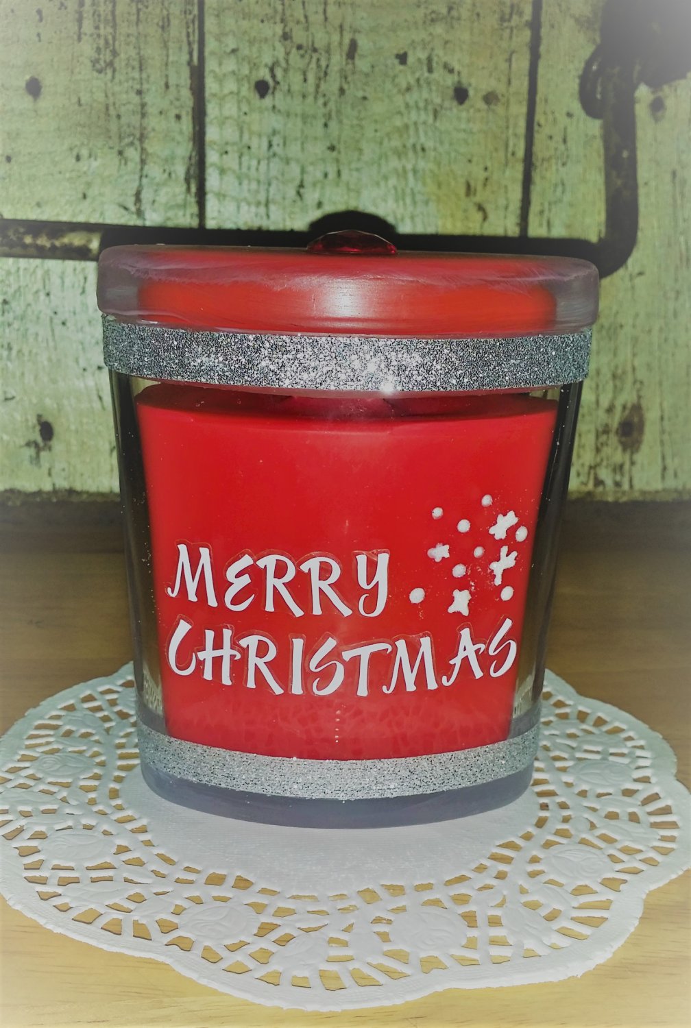 Merry Christmas Scented Wood Wick Candle