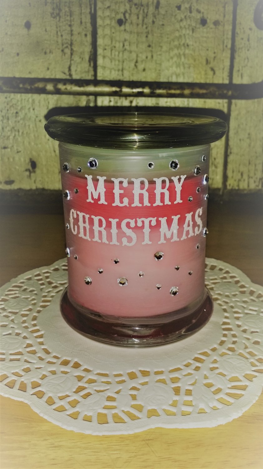 Merry Christmas Scented Wood Wick Candle