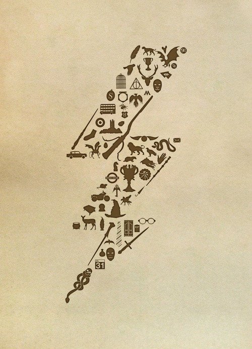 Harry Potter Lightning Vintage Poster