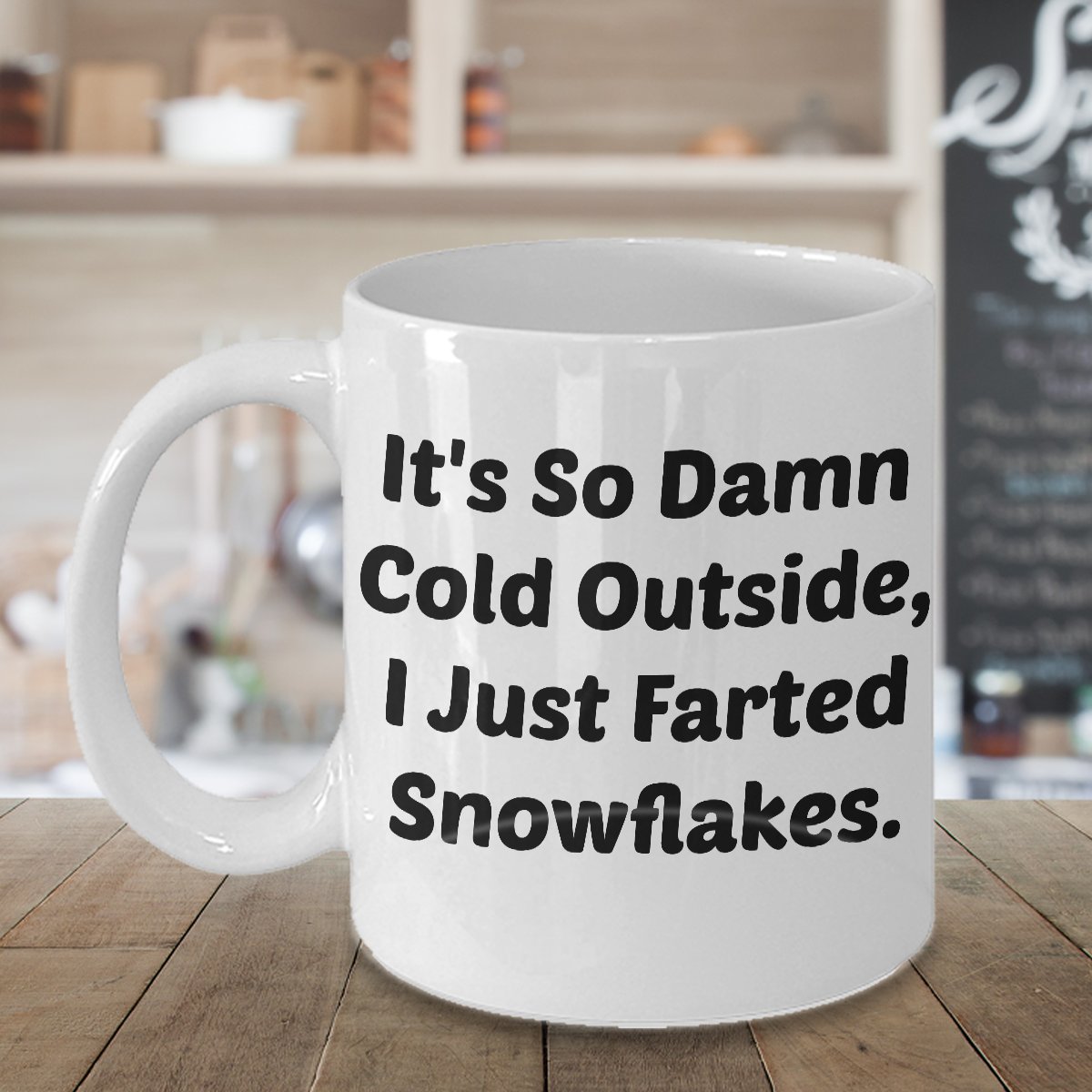 Funny SNOWFLAKE FARTS 11OZ Mug - Novelty Ceramic Coffee Tea Cup Drink