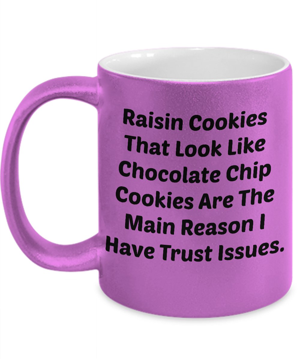 Funny RAISIN VS. CHOCOLATE CHIP COOKIES 110Z Mug Novelty Ceramic Coffe Tea Cup Ideal Gift
