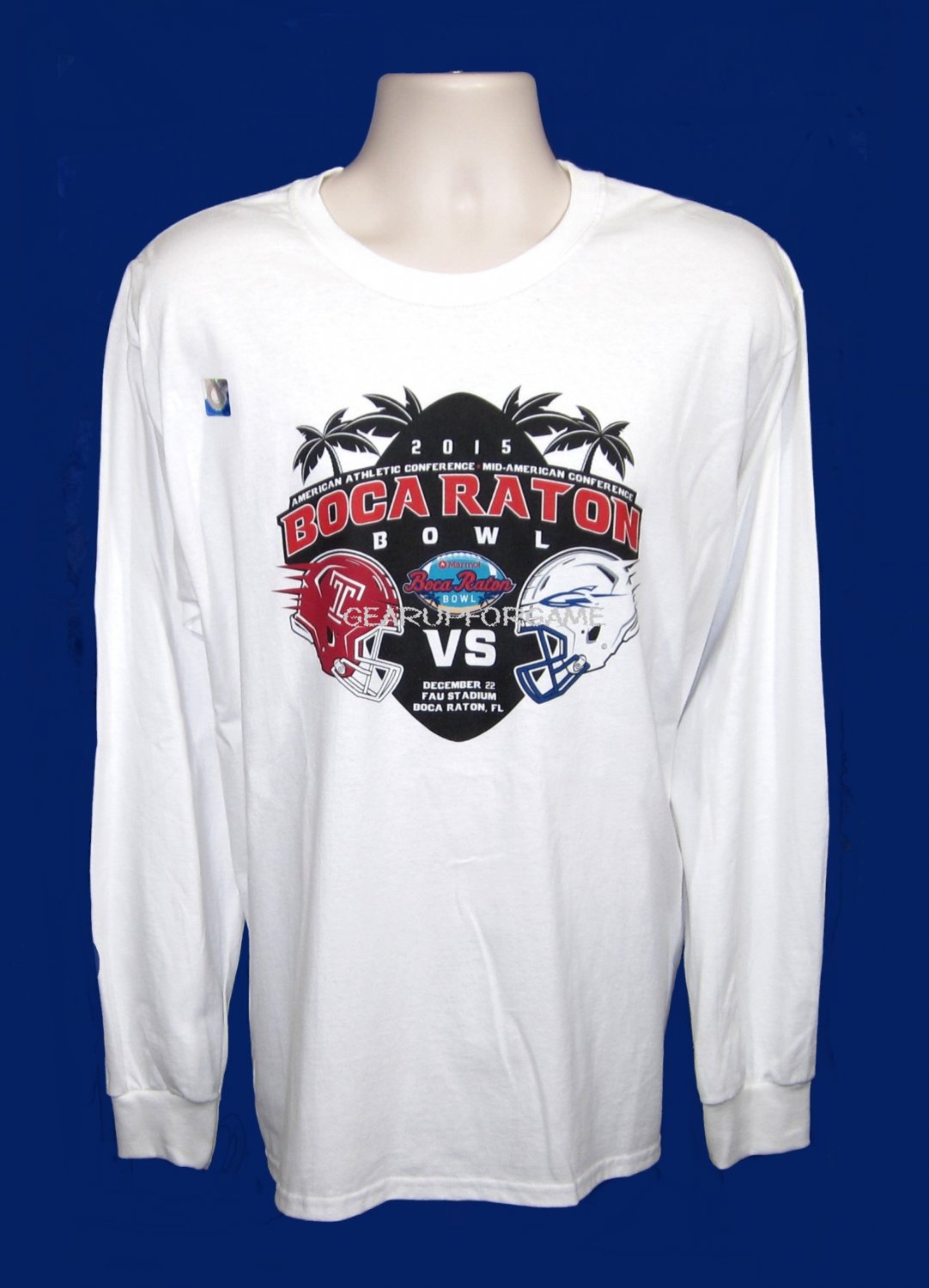2015 Boca Raton Bowl Souvenir Tee - L/S White - Adult XXL
