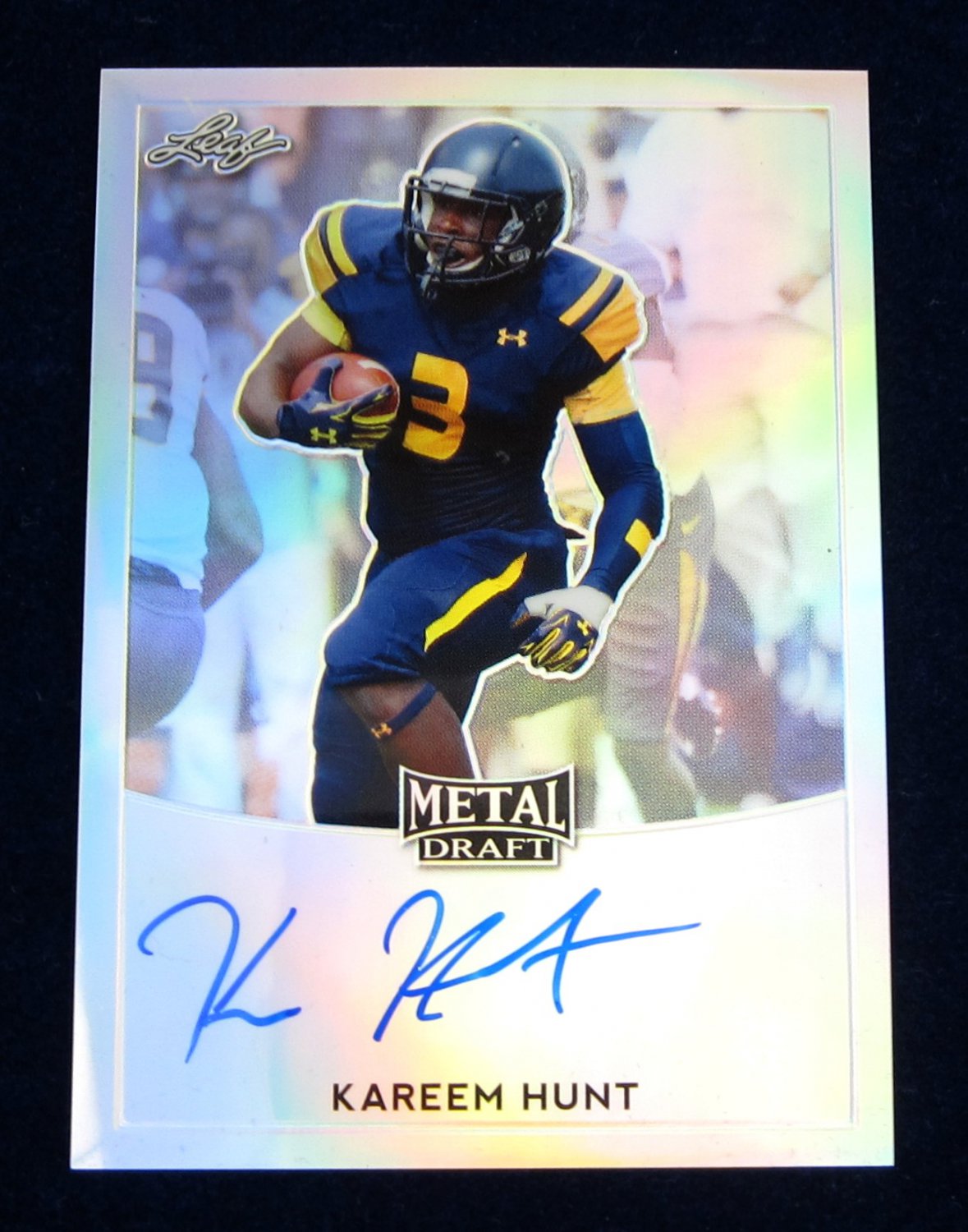 Kareem Hunt Autograph 2017 Leaf Metal Draft BA-KH1