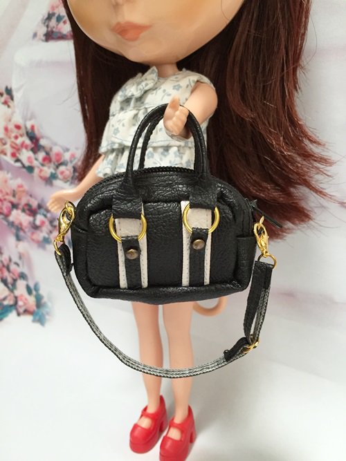 Dollhouse Miniatures Black&White Fashion Bag For Blythe/Barbie/Jenny/Pullip Doll