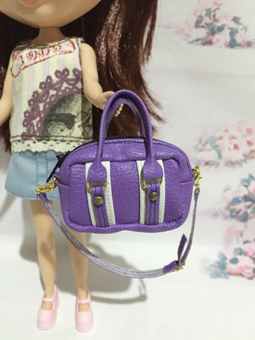 Purple With White Fashion Bag For Blythe/Barbie/Pullip Doll