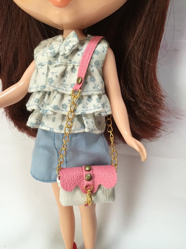 White With Pink Shoulder Bag for Blythe/Barbie/Pullip/Licca Doll