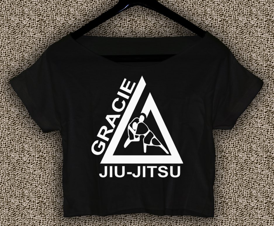Gracie Jiu-Jitsu Classic Academy T-shirt Gracie Jiu-Jitsu Crop Top Gracie Jiu-Jitsu Crop Tee GJJ#01
