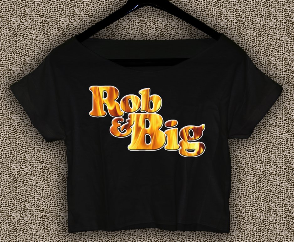 Rob & Big star Christopher Boykin T-shirt Rob & Big Crop Top Navy Big Black UFC Logo Crop Tee RB#01