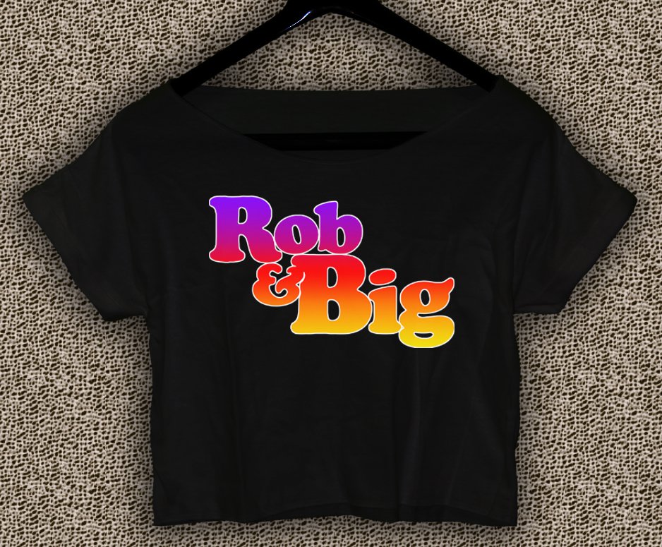 Rob & Big star Christopher Boykin T-shirt Rob & Big Crop Top Navy Big Black UFC Logo Crop Tee RB#03