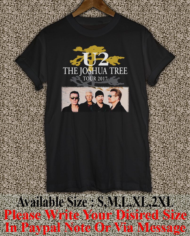 U2 The Joshua Tree Tour 2017 Black T-Shirt Men Music Concert Tee Size S to 2X TJT02