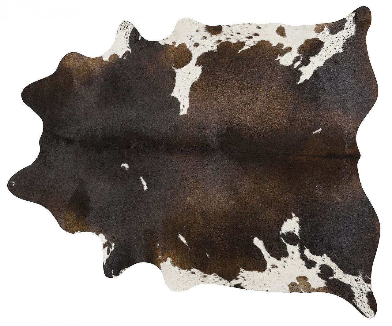 Chocolate and White Brazilian Cowhide Rug Area Rugs - Size XXL