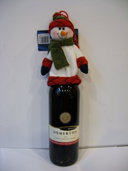 Snowman with figurines fo wine