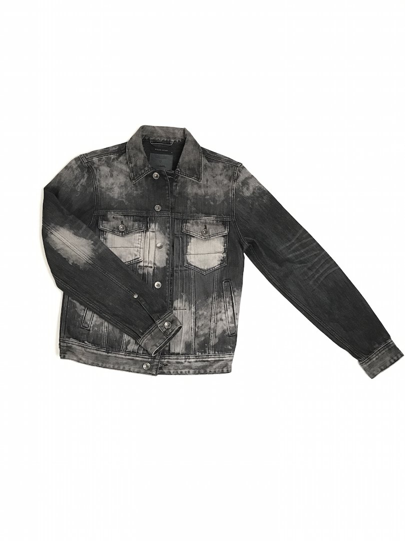 Black wash denim jacket Guess for men on sales