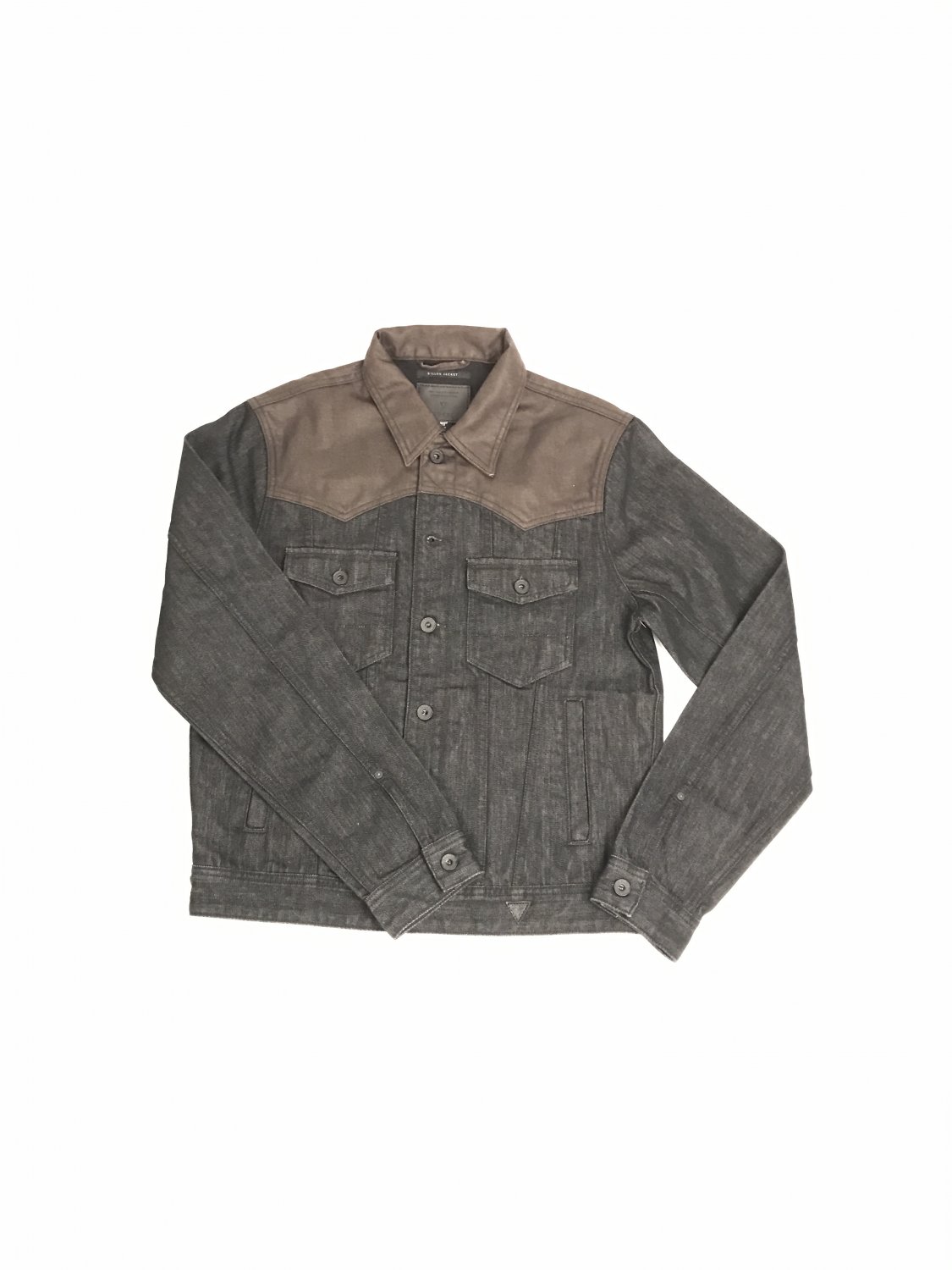 Brown and grey denim jacket GUESS
