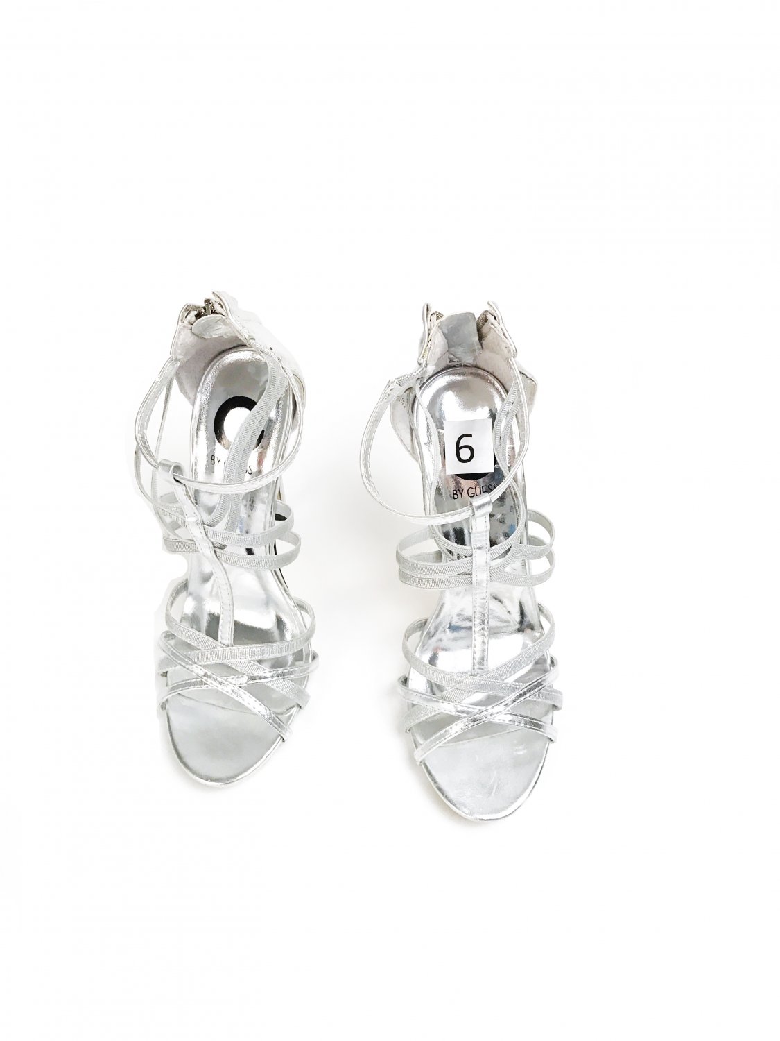 Guess shoes high heels silver sandals.