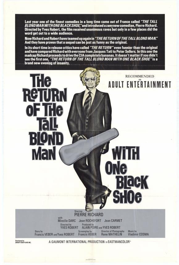 The Return Of The Tall Blond Man With One Black Shoe (1974) - Pierre Richard DVD