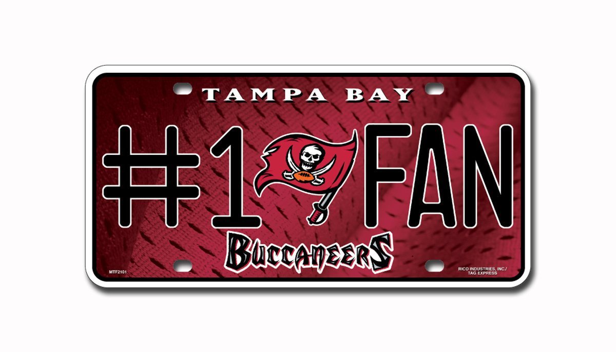 Tampa Bay Buccaneers NFL Number One Fan License Plate