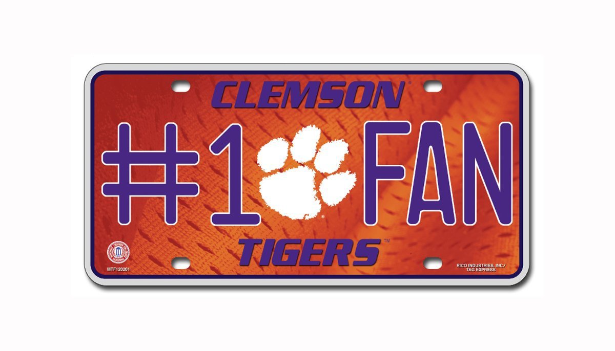 Clemson Tigers NCAA Number One Fan License Plate