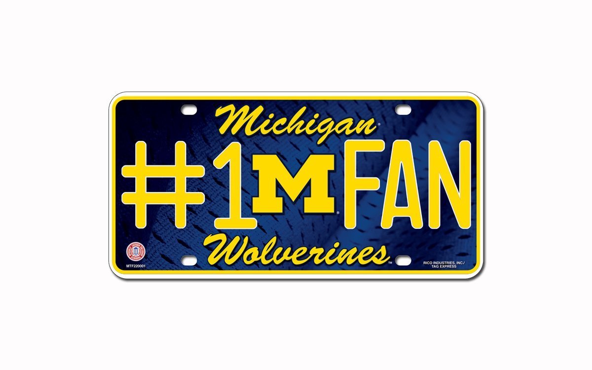 Michigan Wolverines NCAA Number One Fan License Plate