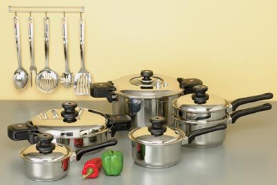 17 pc. Stainless Steel, Waterless Cookware - Free Shipping