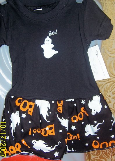 Boo! Black Ghost Halloween T Shirt Dress
