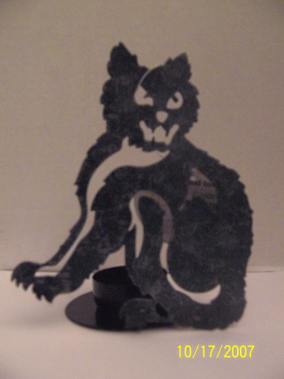 Set of 4 Black Cat metal voitve holders - Scary Halloween plus BONUS!