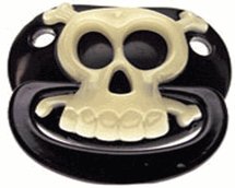 Billy Bob Skull and Crossbones Pirate Paci Soother Binky Halloween or Baby Shower gift idea!