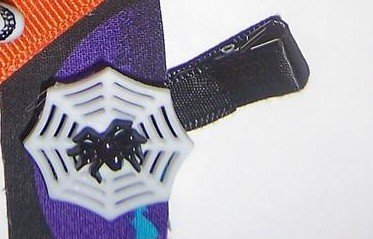Custom Black Spider Web alligator ribbon hair clip